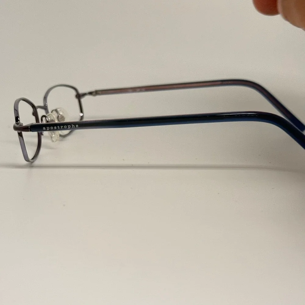 Apostrophe AP 14 W68 Purple Rectangular Metal Eyeglass Frames 48-18-135